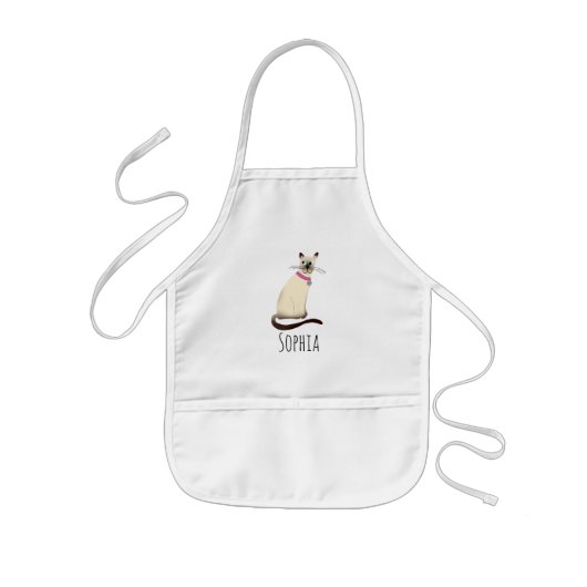 Tablier Enfant Girls Cute Siamese Cat Cartoon (Devant)