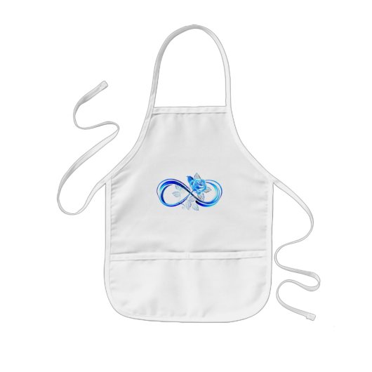 Tablier Enfant Glowing infinity with blue rose (Devant)