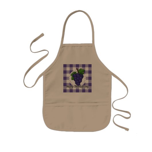 Tablier Enfant Grape on Violet Plaid (Devant)