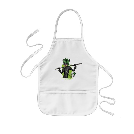 Tablier Enfant Graphique de caractère noir de la bande de rebond (Devant)