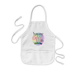 Tablier Enfant Happy 11th Birthday (roze)