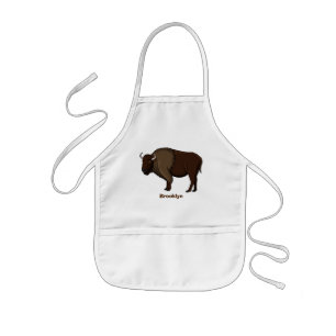 Tablier Enfant Happy American bison buffalo illustration