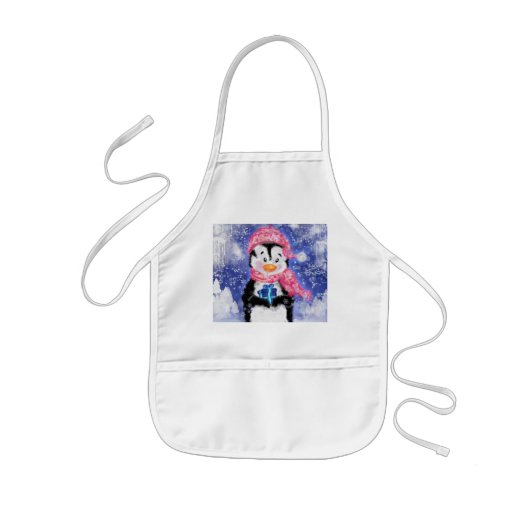 Tablier Enfant Happy Penguin - Noël - (Devant)