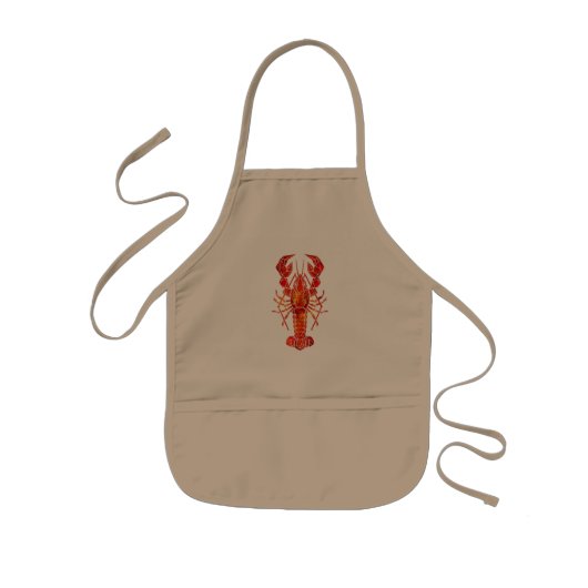 Tablier Enfant Homard polygonal rouge (Devant)