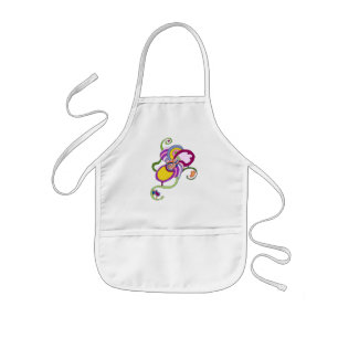 Tablier Enfant Illustration Abstraite de Fleur Funky