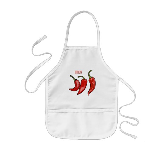 Tablier Enfant Illustration de chili (Devant)