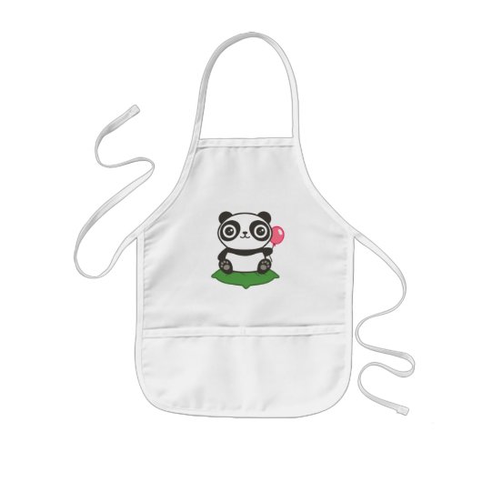Tablier Enfant Illustration de Cute Panda (Devant)