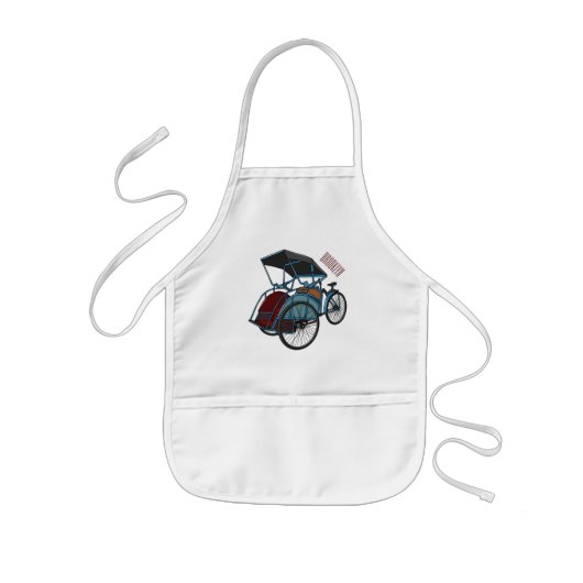 Tablier Enfant Illustration de cyclo-pousse (Devant)