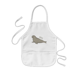 Tablier Enfant Illustration de dessin de phoque éléphant