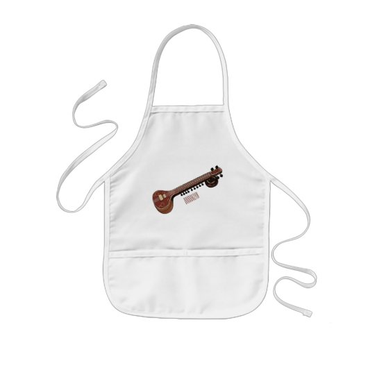 Tablier Enfant Illustration de dessin de Sitar (Devant)