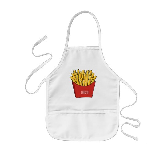 Tablier Enfant Illustration de frites (Devant)