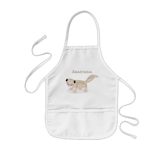 Tablier Enfant Illustration de gecko tan tan mignon (Devant)