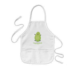 Tablier Enfant Illustration de la patte de papaye vert mou