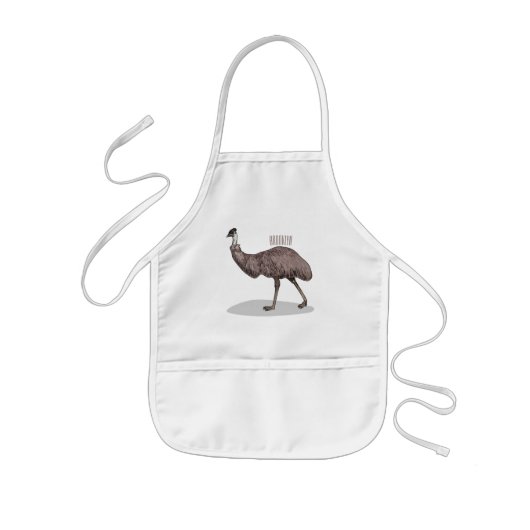 Tablier Enfant Illustration d'Emu bird (Devant)