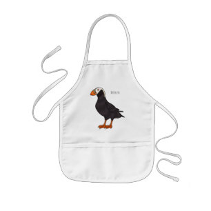 Tablier Enfant Illustration d'oiseau bouffon touffu