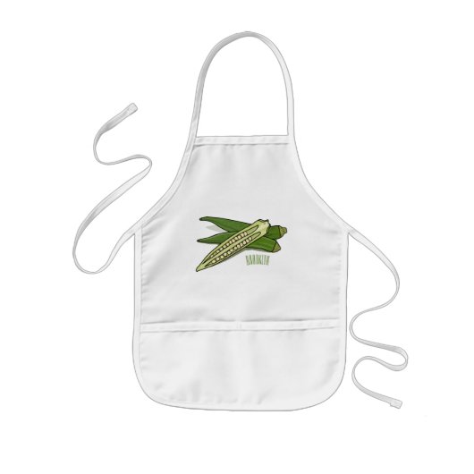 Tablier Enfant Illustration d'Okra (Devant)