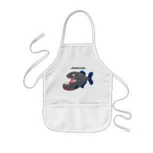 Tablier Enfant Illustration drôle de piranha affamée