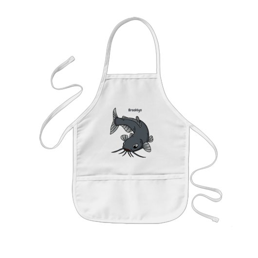 Tablier Enfant Illustration du poisson-chat mignon (Devant)
