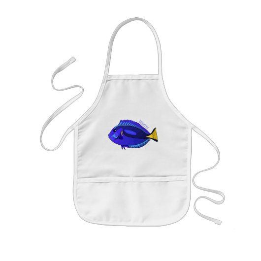 Tablier Enfant Illustration du poisson de la cuve bleue (Devant)
