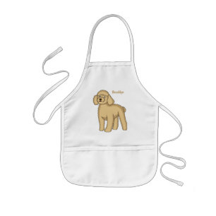 Tablier Enfant Illustration d'un caniche brun joyeux