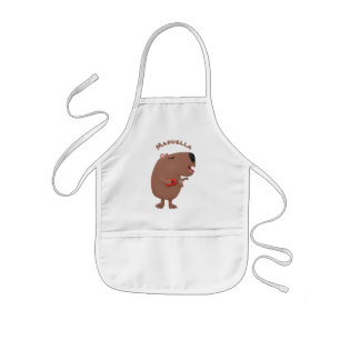 Tablier Enfant Illustration d'un dessin de capybara ukulele chant
