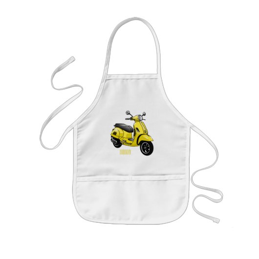Tablier Enfant Illustration d'une moto cyclable (Devant)