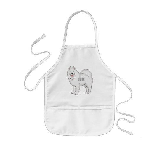 Tablier Enfant Illustration Samoyed dog (Devant)