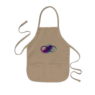 Tablier Enfant Infinity with purple feather