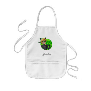 Tablier Enfant Insigne vert Cat Noir