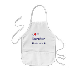 Tablier Enfant J'aime mon Lurcher (le chien masculin)