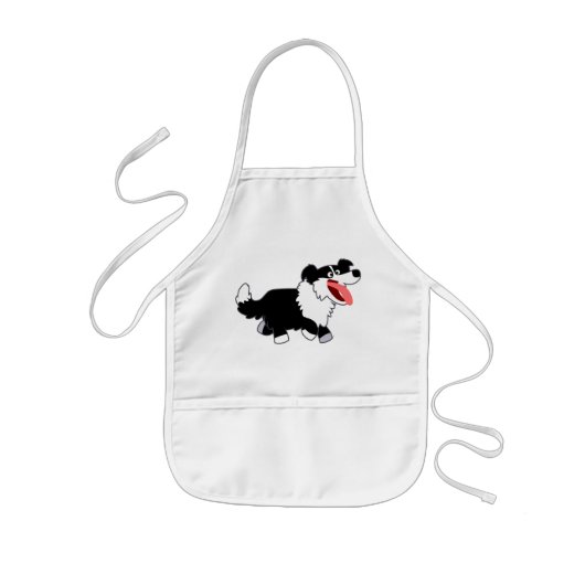 Tablier Enfant Joli Cartoon Bordure Collie Enfants Apron (Devant)