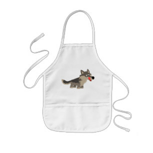 Tablier Enfant Joli dessin faim Wolf Enfants Cuisine Apron