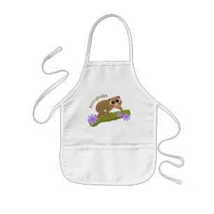 Tablier Enfant Joli lenteur loris sur dessin de branche