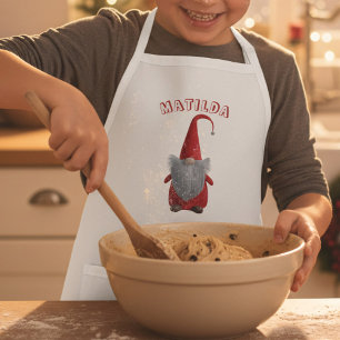 Tablier Enfant Joli Noël Gnome Personnalisé Enfants Apron