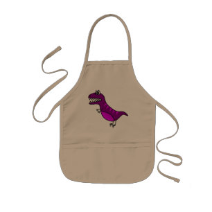 Tablier Enfant Joli tablier de dinosaure mauve drôle et en colère