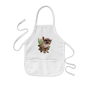 Tablier Enfant Jolie suricate aloe en fleurs Art animalier
