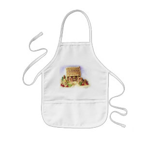 Tablier Enfant Joyeuses Vacances Maison en pain d'épice Bib Apron