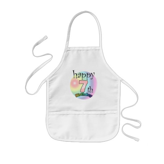 Tablier Enfant Joyeux 7e anniversaire (roze) (Devant)