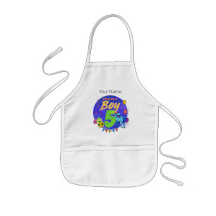 Tablier Enfant Joyeux anniversaire garçon 5e anniversaire Dinosau