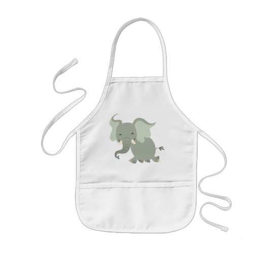 Tablier Enfant Joyeux Joyeux Carton Elephant Enfants Apron (Devant)