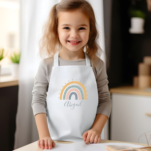 Tablier Enfant Kids Name Boho Pastel Earth Tones