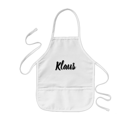 Tablier Enfant Klaus Nom D'homme, (Devant)