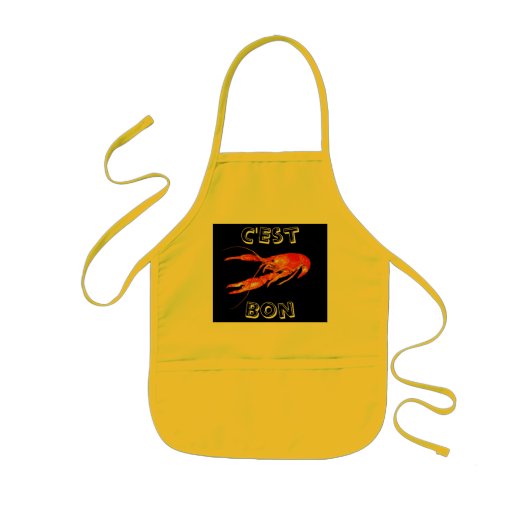 Tablier Enfant la fève c'est de tablier d'écrevisses (Devant)