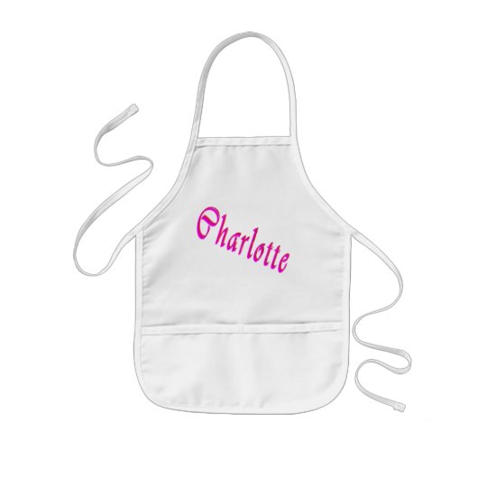 Tablier Enfant Logo Charlotte Name, (Devant)