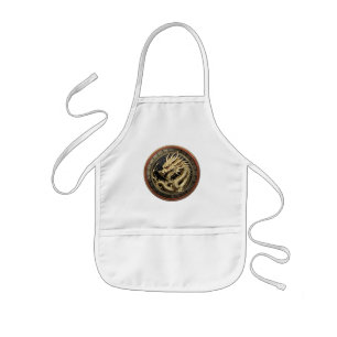Tablier Enfant Médaillon de dragon sacré oriental en or