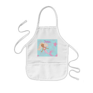 Tablier Enfant Mermaid mignon bleu rose Girona