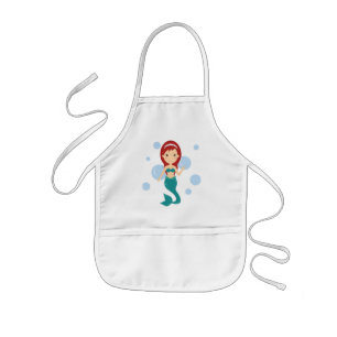 Tablier Enfant Mermaid princesse sous l'eau mignon dessin animé