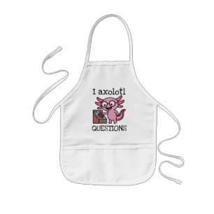 Tablier Enfant Mignon Je Questions Axolotl aztèque Oh Non bouton