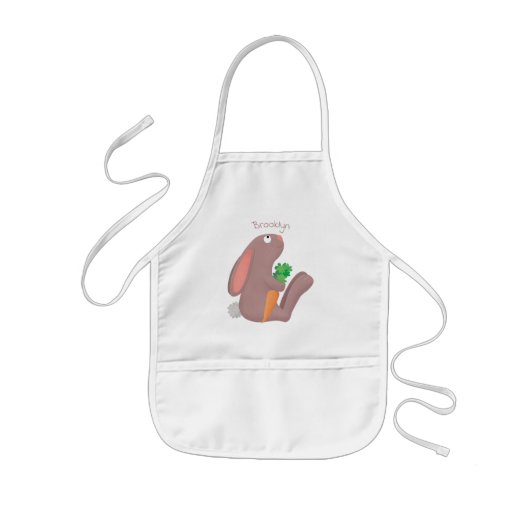 Tablier Enfant Mignons lapin lapin lapin assis avec dessin de car (Devant)