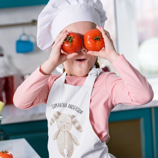 Tablier Enfant Modern Pastel Pink Bunny